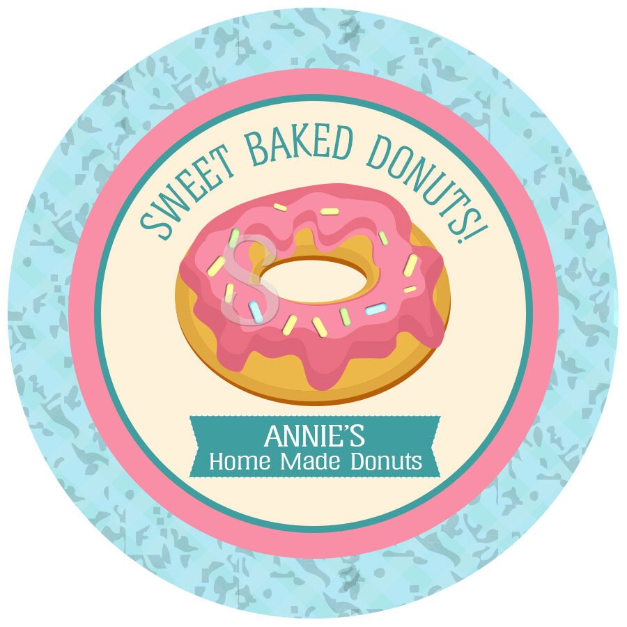 Donuts Baking Home Made Personalized Stickers Donut Shop | Etsy