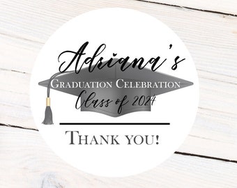 Graduation Labels | Personalized Grad Stickers | Grad Labels | Graduation Stickers | Class of 2024 Labels | Graduation Party Labels