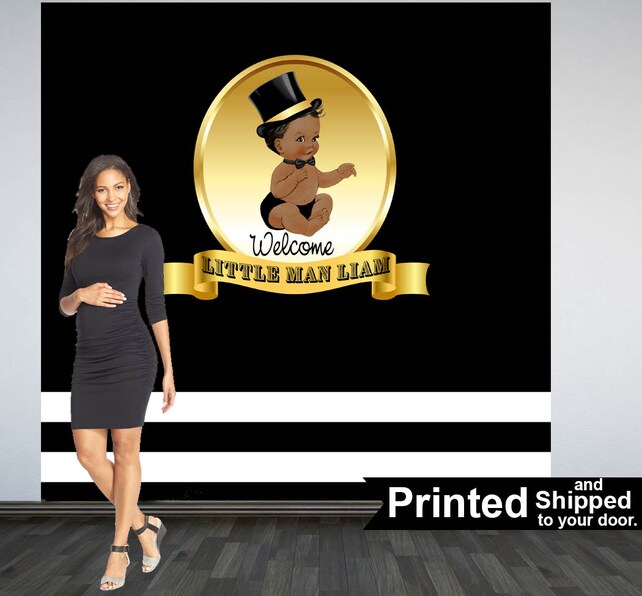 Little Man Baby Shower Backdrop Photo Booth Backdrop Baby With Top