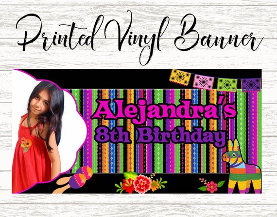Mexican Fiesta Personalized Birthday Banner Piñata Birthday | Etsy