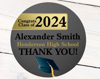 Graduation Labels | Personalized Grad Stickers | Grad Labels | Graduation Stickers | Class of 2024 Labels | Graduation Party Labels