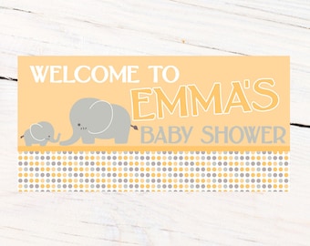 Little Peanut Baby Shower Personalized Banner | Elephant Large Banner | Baby Shower Banner | Baby Elephant Banner | Gender Neutral Banner