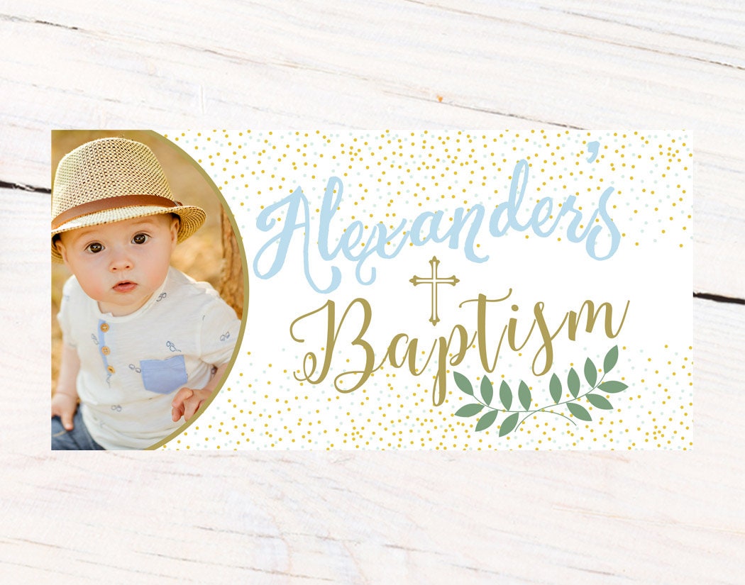 Baptism Celebration Personalized Banner Christening Banner Etsy Nederland