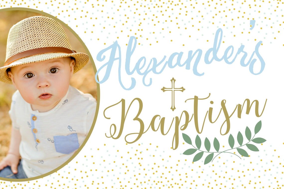 Baptism Celebration Personalized Banner Christening Banner Etsy