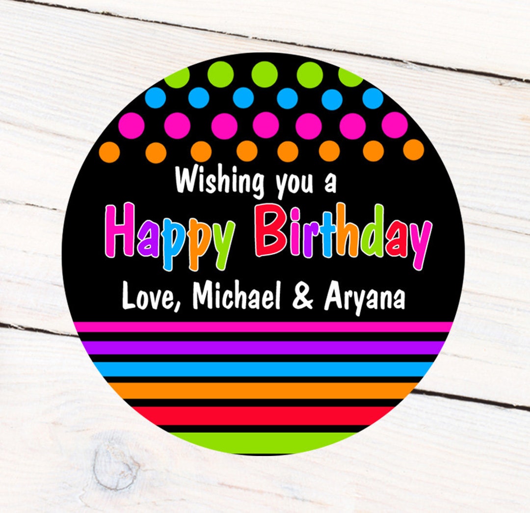 Happy Birthday Personalized Labels | Gift Labels | Custom Gift Label ...