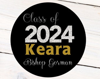 Graduation Labels | Personalized Grad Stickers | Grad Labels | Graduation Stickers | Class of 2024 Labels | Graduation Party Labels