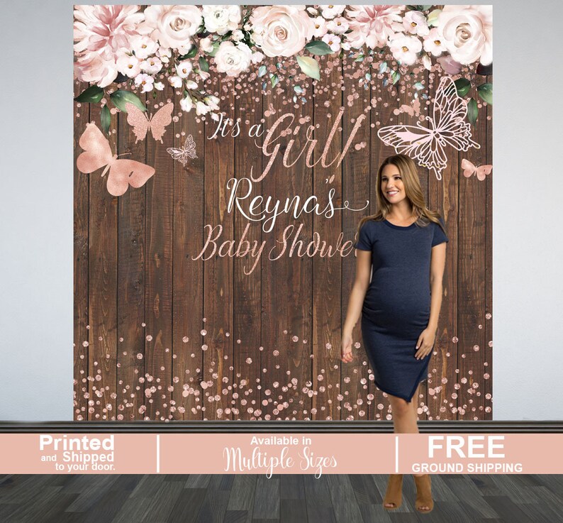 Butterflies Baby Shower Photo Backdrop It's a Girl Photo Etsy