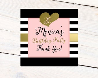 Birthday Sparkle Personalized Labels - Birthday Custom Labels - Bridal Shower Labels