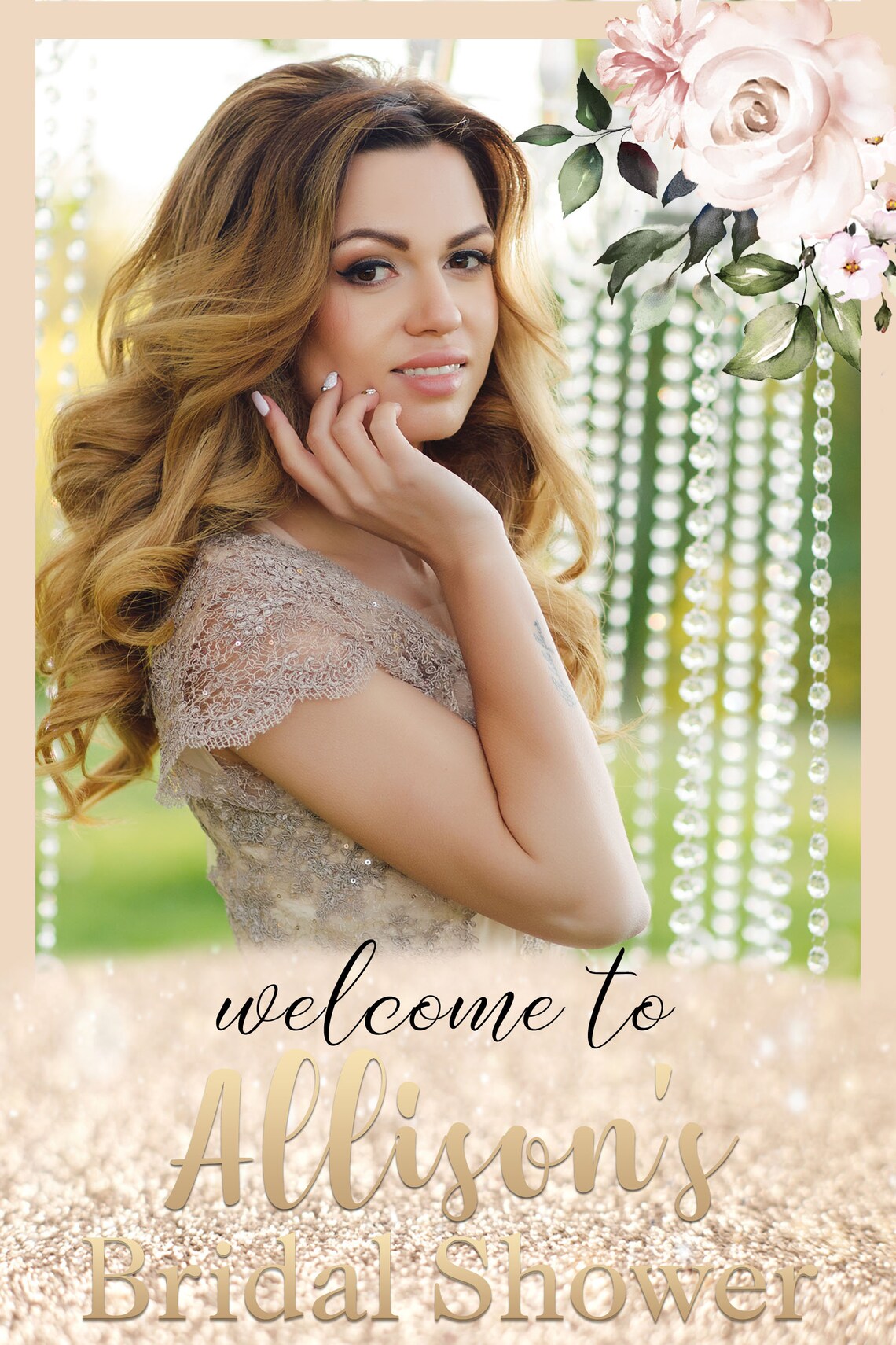 to My Bridal Shower Photo Gold Blush Sign Etsy