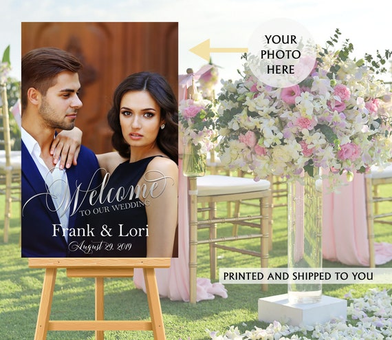 Welcome to Our Wedding Sign, Photo Wedding Sign, Canvas Photo Sign, Photo Welcome Sign, Foam Board Printed Sign, Wedding Welcome Sign