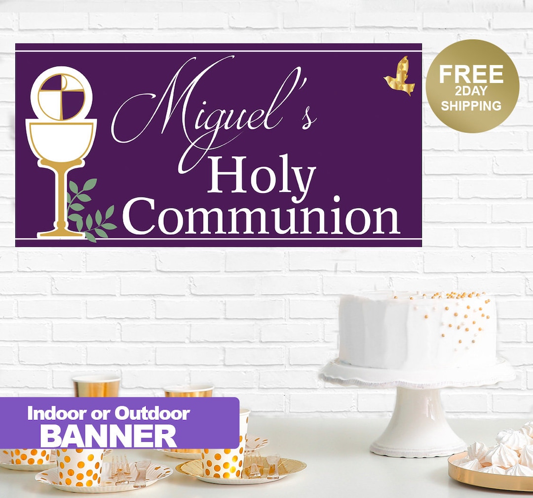 First Communion Banner My Holy Communion Banner Personalized Communion