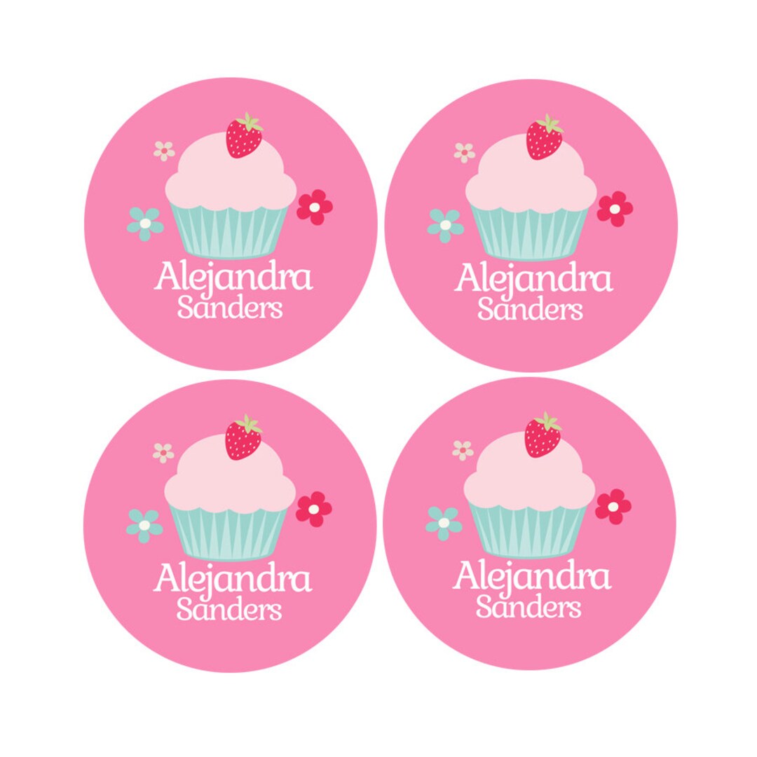 60ct Dishwasher Safe Cupcake Baby Bottle Labels, Day Care Labels