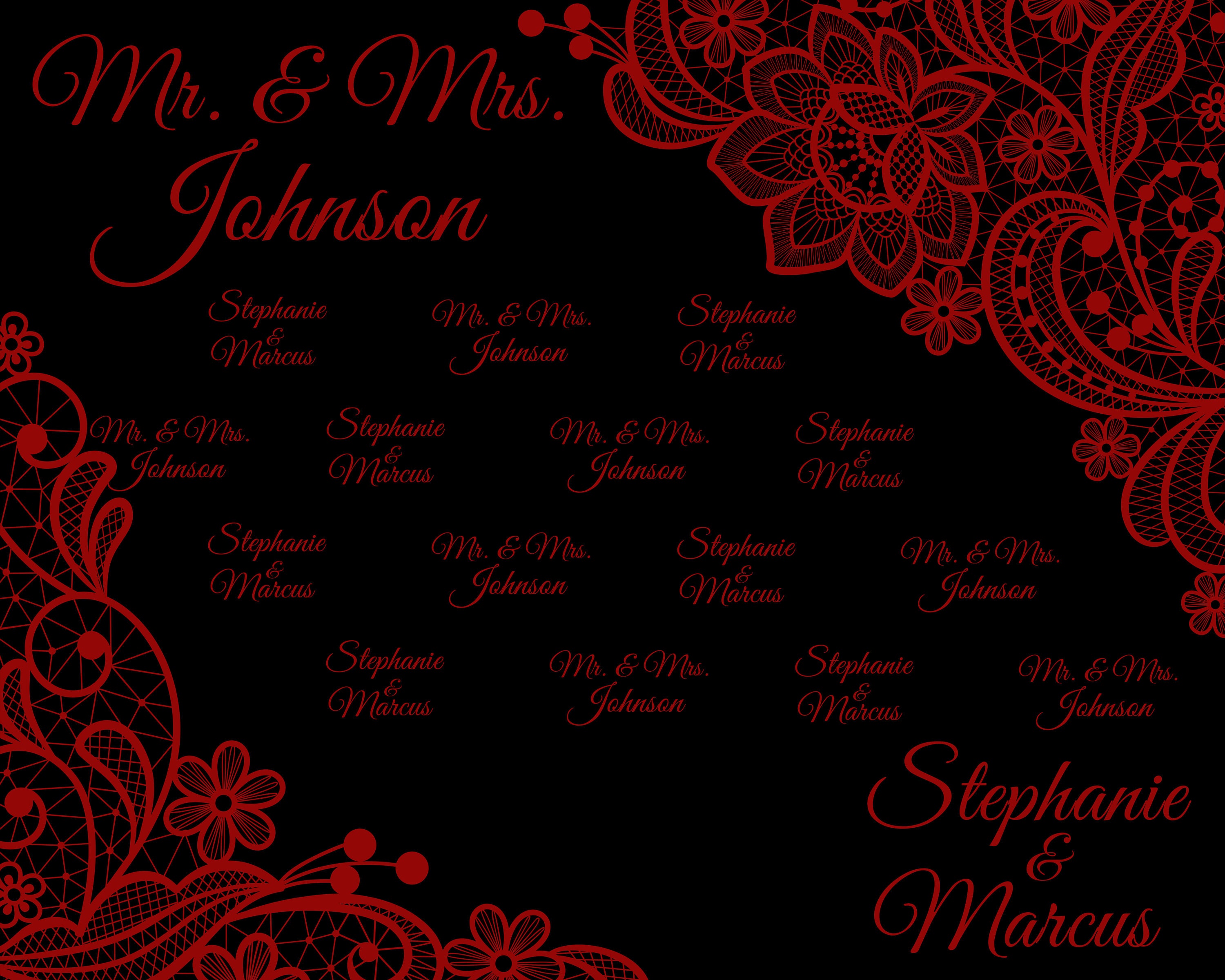 Wedding Photo Backdrop Black and Red Wedding Backdrop Lace Etsy