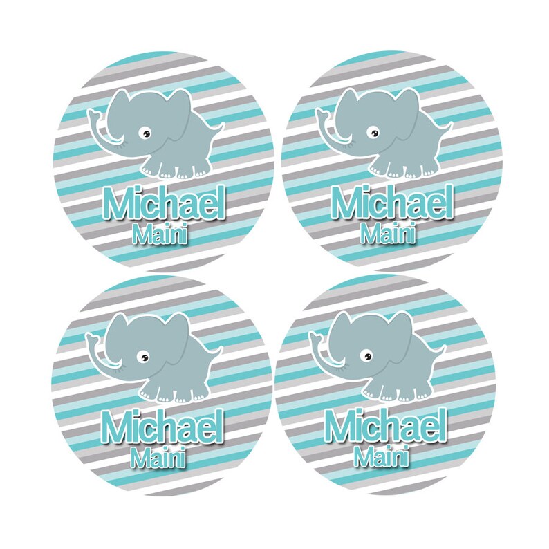 60ct Baby Bottle Labels Dishwasher Safe Elephant Baby Day Etsy