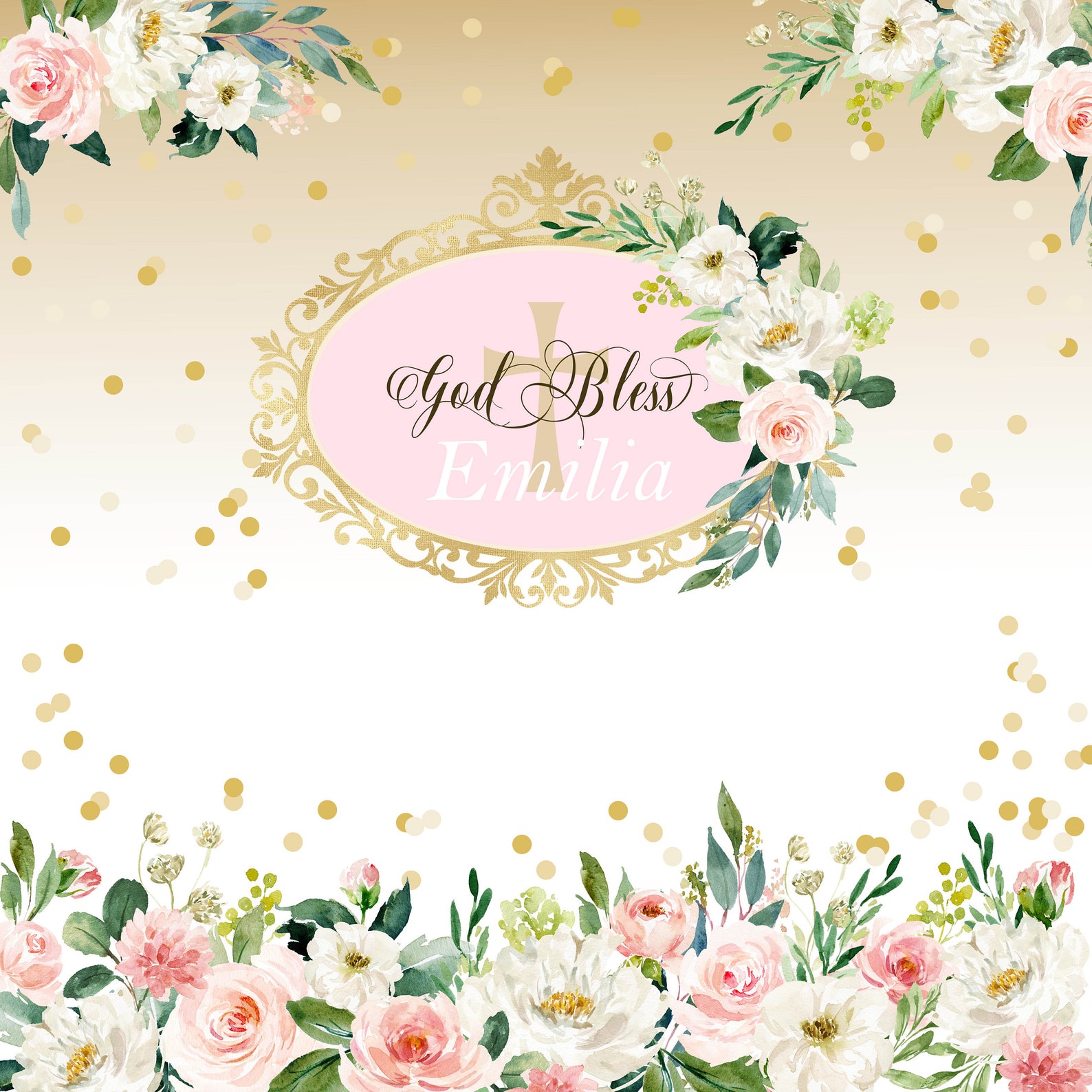 Baptism Photo Backdrop First Communion Backdrop Christening Etsy