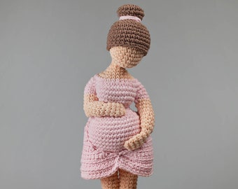 Pregnant Lady Crochet Pattern: Realistic Low-sew Amigurumi Expecting Mother (PDF Download)