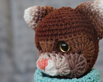 Verlegen Kitten Amigurumi patroon, kat haakpatroon, diy cadeau, kinderkamer decor, babyshower, gender reveal, Kerstmis, realistische kat, knuffel