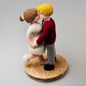 Kissing Couple Crochet Pattern: No -Sew Amigurumi Wedding Cake Topper (PDF Download) image 2