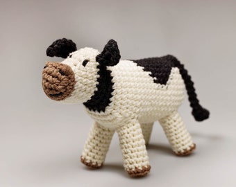 Polly The Cow Naadloos Amigurumi Patroon, haak, boerderijdieren, montessori, waldorf, kerstcadeau, verjaardagscadeau, zacht speelgoed, diy