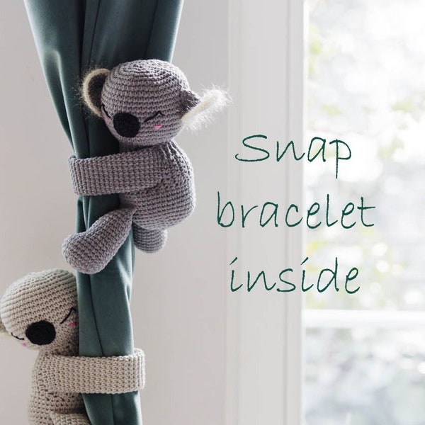 Clingy Koala Snap Bracelet Amigurumi Pattern, crochet toy, birthday present, baby shower, wedding, valentine's day, nursery decor, slap band