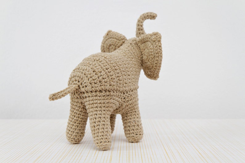 Elephant Crochet Pattern, Elephant Amigurumi Pattern, Trunk Up Elephant, toy pattern, crochet art, crochet sculpture, home decor image 4