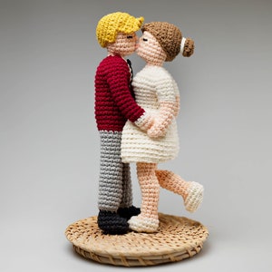 Kissing Couple Crochet Pattern: No -Sew Amigurumi Wedding Cake Topper (PDF Download) image 7