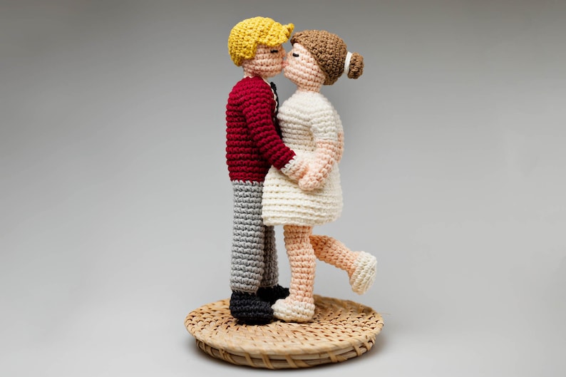 Kissing Couple Crochet Pattern: No -Sew Amigurumi Wedding Cake Topper (PDF Download) image 7