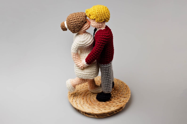 Kissing Couple Crochet Pattern: No -Sew Amigurumi Wedding Cake Topper (PDF Download) image 2