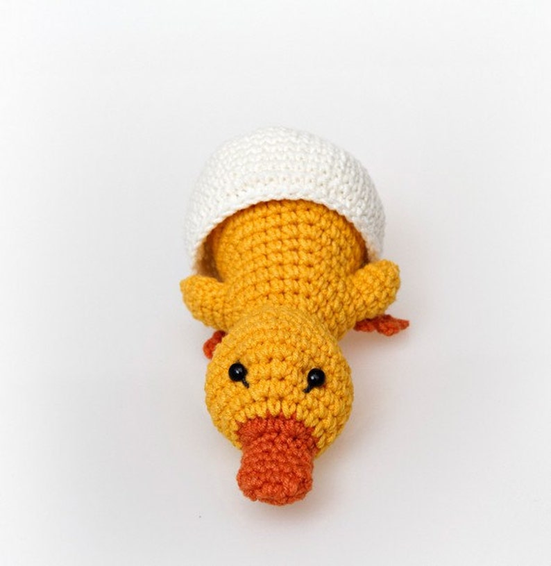 Duckling in Eggshell Amigurumi Pattern, Crochet easter pattern, home decor crochet pattern, amigurumi duck, toy pattern, crochet for kids image 2