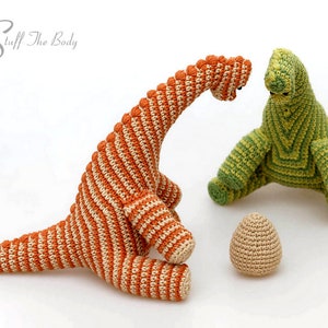 Philip The Striped Dinosaur Amigurumi Crochet Pattern. Make a great present for baby shower, gender reveal party, nursery decor for newborn image 2