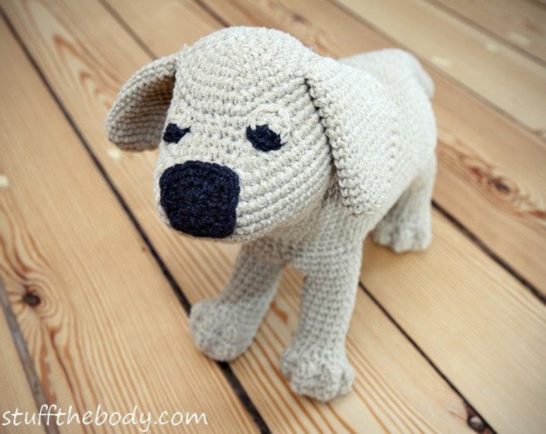 Labrador Puppy Amigurumi Pattern, Dog Crochet Pattern, Golden Retriever, lab toy pattern, softie plushie, baby shower, crochet art, Gus image 2