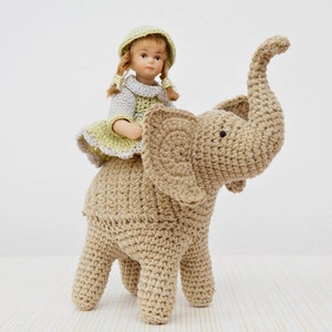 Elephant Crochet Pattern, Elephant Amigurumi Pattern, Trunk Up Elephant, toy pattern, crochet art, crochet sculpture, home decor image 3