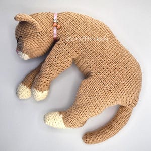 Dreaming Cat Amigurumi Pattern, Sleeping Cat Crochet Pattern, pet memorial, realistic crochet cat, christmas, diy toy, birthday gift