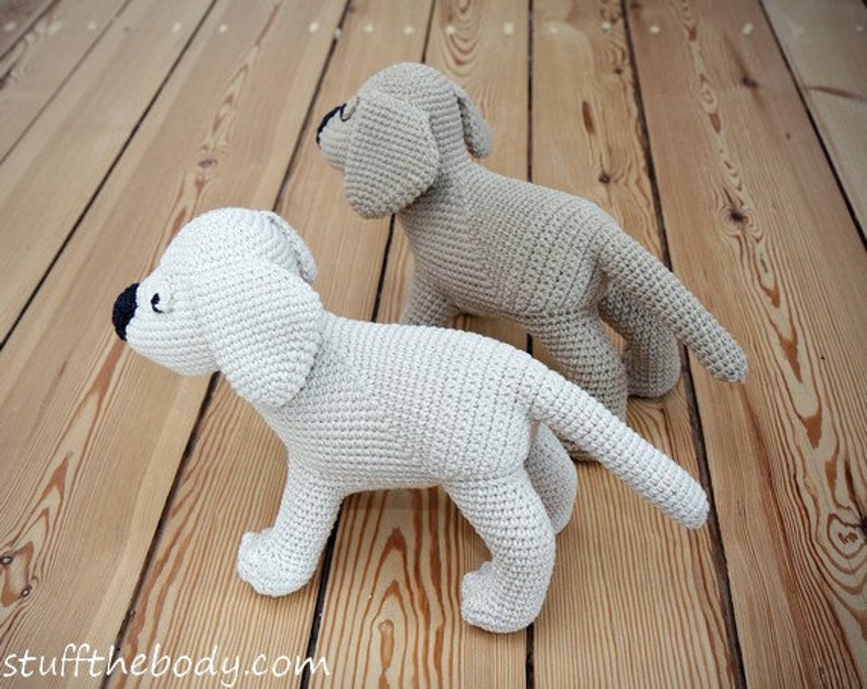 Labrador Puppy Amigurumi Pattern, Dog Crochet Pattern, Golden Retriever, lab toy pattern, softie plushie, baby shower, crochet art, Gus image 1