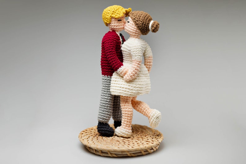 Kissing Couple Crochet Pattern: No -Sew Amigurumi Wedding Cake Topper (PDF Download) image 4