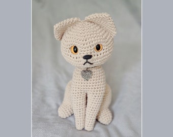 Maurice The Cat Crochet Pattern: Low-sew Sitting Kitten Amigurumi Toy (PDF Download)