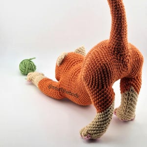 Stretching Cat Amigurumi Pattern, great idea for a crochet christmas gift, baby shower, birthday,  valentines day, nursery or playroom
