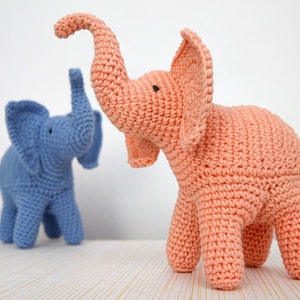 Elephant Crochet Pattern, Elephant Amigurumi Pattern, Trunk Up Elephant, toy pattern, crochet art, crochet sculpture, home decor image 2