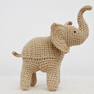 Elephant Crochet Pattern, Elephant Amigurumi Pattern, Trunk Up Elephant, toy pattern, crochet art, crochet sculpture, home decor image 1