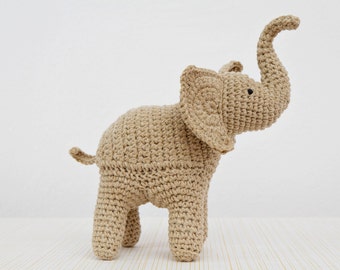 Elephant Crochet Pattern,  Elephant Amigurumi Pattern, Trunk Up Elephant, toy pattern, crochet art, crochet sculpture, home decor