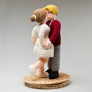 Kissing Couple Amigurumi Pattern, Wedding Cake Topper, newlyweds, crochet bride and groom, wedding present, valentine&#39;s day, diy gift,