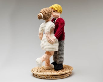 Kissing Couple Crochet Pattern: No -Sew Amigurumi Wedding Cake Topper (PDF Download)
