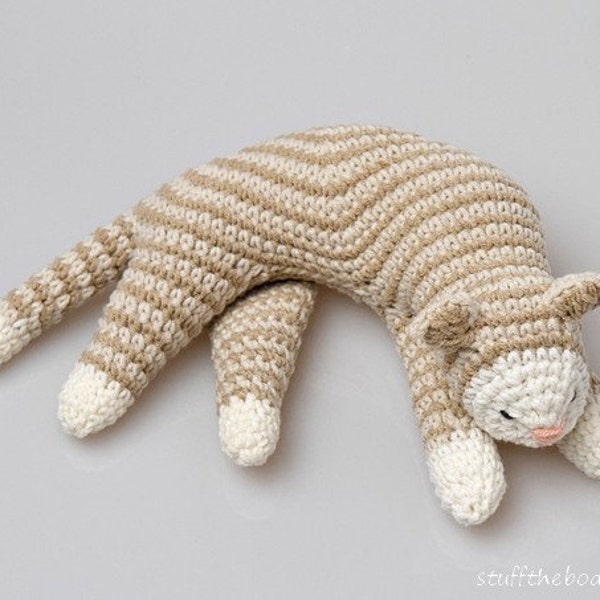 Sleepy Cat Crochet Pattern, Cat Amigurumi Pattern, home decor pattern, crochet sculpture, crochet art, toy pattern, kitten pattern, softie