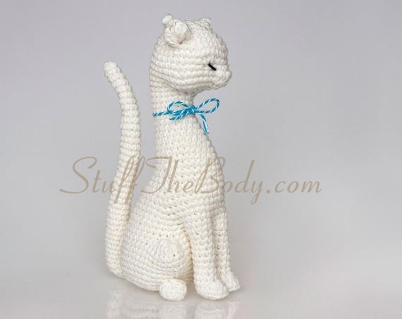 Cat Princess Amigurumi Pattern, Realistic Cat Crochet Pattern, home decor pattern, crochet sculpture, eco art, wedding decoration, toy image 2