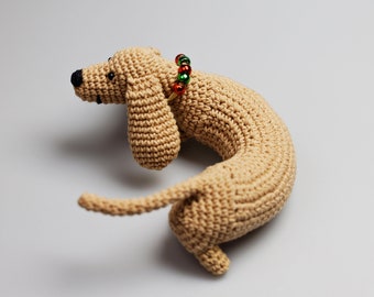 Speelse teckel - Wiener Dog - haakpatroon, amigurumi, ideaal verjaardagscadeau, babyshowercadeau, doe-het-zelf speelgoed, plshie, montessori, waldorf