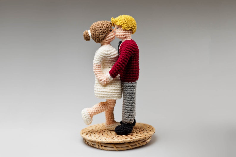 Kissing Couple Crochet Pattern: No -Sew Amigurumi Wedding Cake Topper (PDF Download) image 5