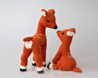 Deer And Fawn Crochet Pattern Bundle: Amigurumi Mom and Baby Set (PDF Download)
