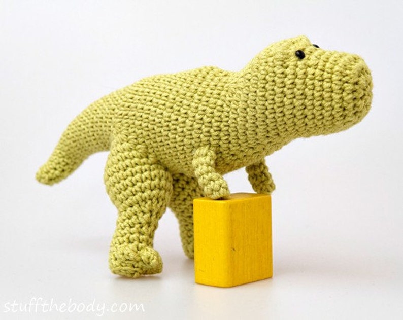 Tyrannosaurus Rex Dinosaur Crochet Pattern, T-Rex Amigurumi Pattern, toy pattern, baby shower, birthday present, for boys, montessori image 1