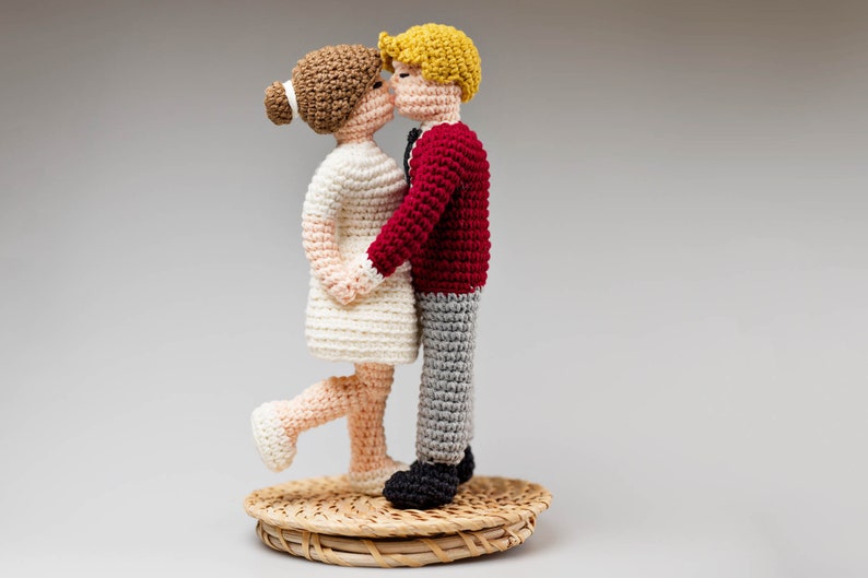 Kissing Couple Crochet Pattern: No -Sew Amigurumi Wedding Cake Topper (PDF Download) image 6
