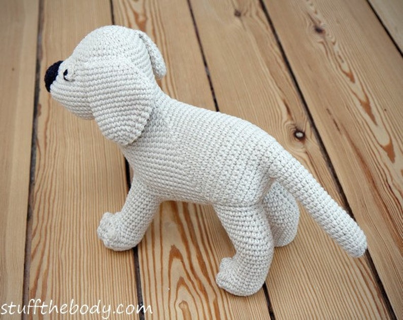 Labrador Puppy Amigurumi Pattern, Dog Crochet Pattern, Golden Retriever, lab toy pattern, softie plushie, baby shower, crochet art, Gus image 3